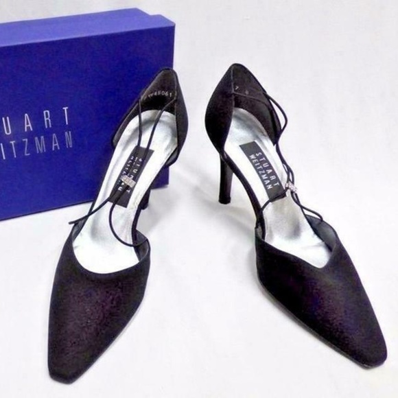 NEW Stuart Weitzman D'orsay Pumps Black AND Gold 7 - Picture 8 of 9